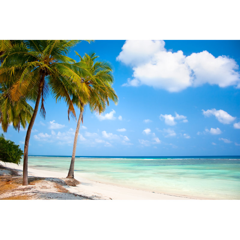 Sandy White Beach - Wrapped Canvas Print, 30cm H x 46cm W x 3.8cm D