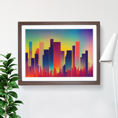 Snazzy Skyscraper Skyline Abstract - Framed Print