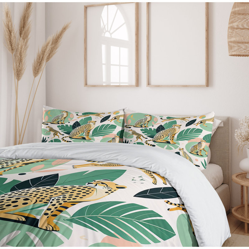 Cheetah Duvet Cover, Queen Duvet Cover + 2 Standard Shams