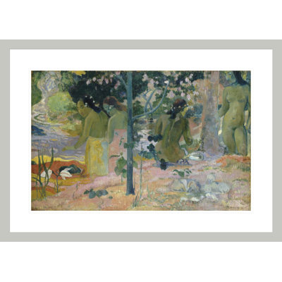 «The Bathers» par Paul Gauguin - Estampe numérique encadrée