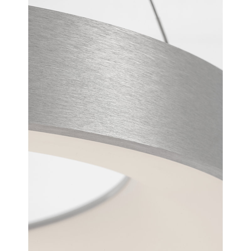 1 - Light LED Drum Pendant, 120cm H x 60cm W x 60cm D, Chrome
