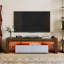 Meuble télé avec grand tiroir de rangement avec lumières DEL de couleur contrôle pour téléviseurs de 75 pouces-423114591
