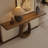 Retro Nut-Brown Solid Wood Console Table-1960302813