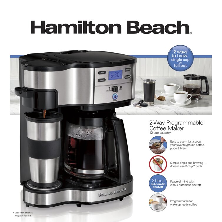 Hamilton Beach Black And Stainless Steel 2-Way Brewer 12-Cup Coffeemaker