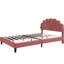 Lit tapissier attrayant de grande taille avec tête de lit en velours et tête de lit rouge-1152734905-1152734900