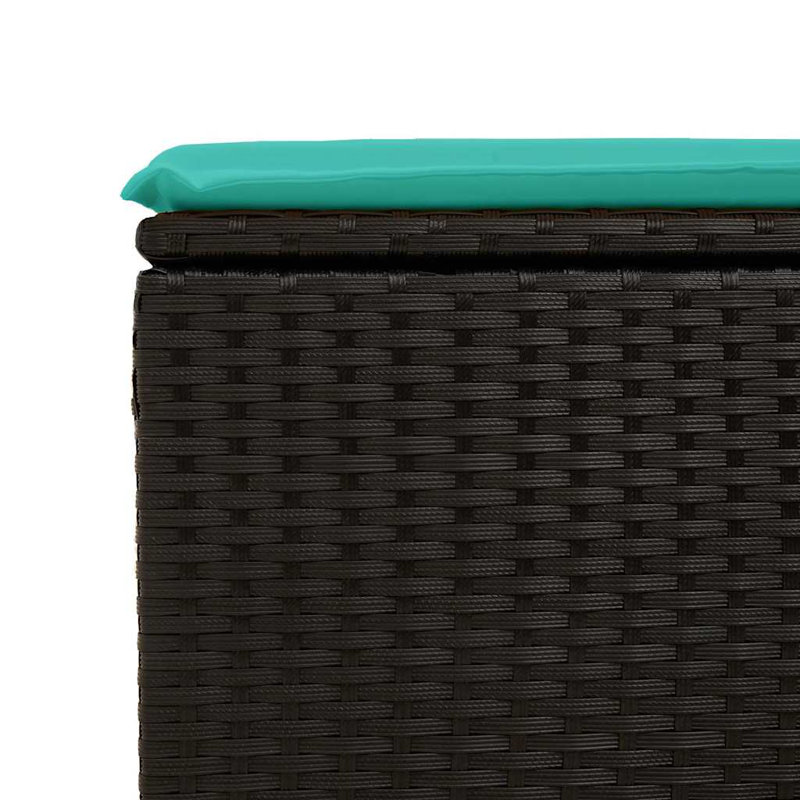  Ensemble de canapé de patio 8 pièces avec coussins en rotin de polyester noir