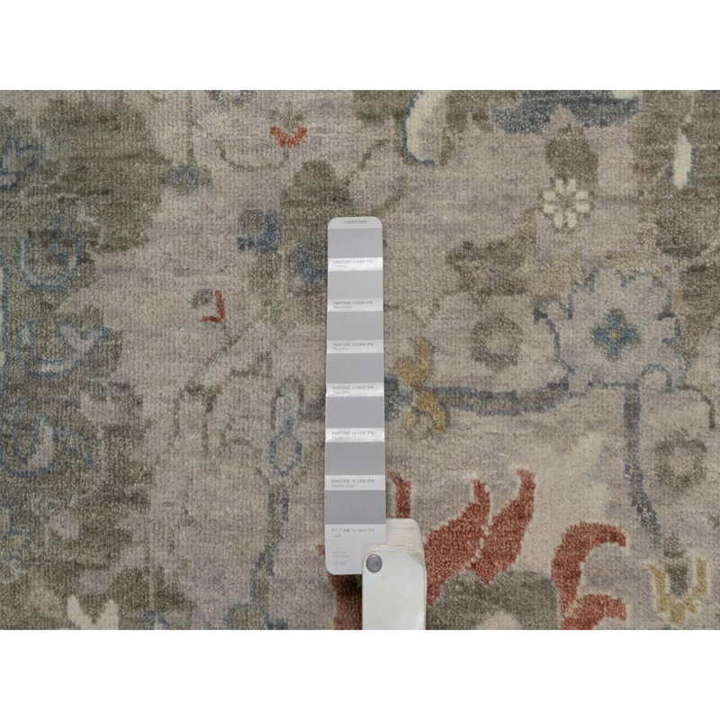 Tapis en laine noué à la main 9 pi x 12 pi 1 po gris Oushak FA4E131009F64DA28A1080EFA41C6718
