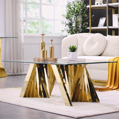 Marshanti Gold and Glass Coffee Table