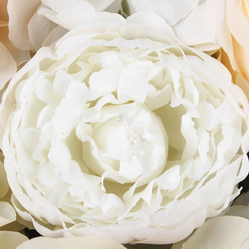 Panneau mural Silk Rose, Blanc / jaune clair
