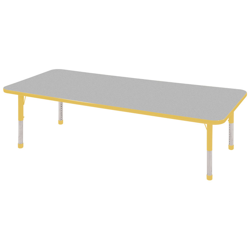 Laminate Adjustable Rectangle Activity Table, Jaune