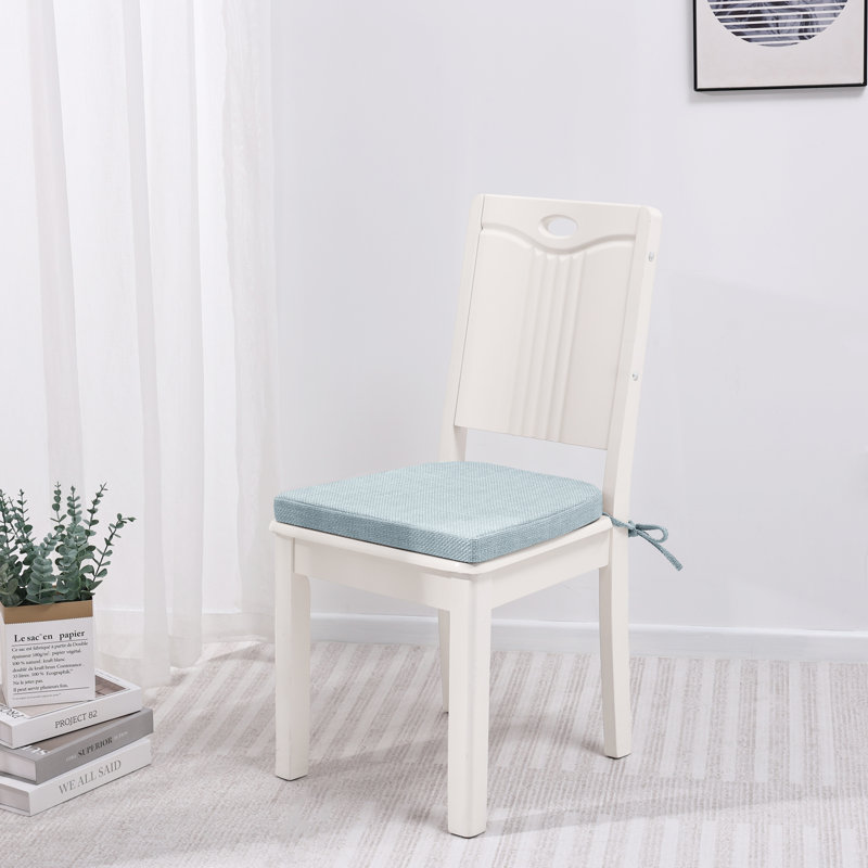 Coussin de chaise d'intérieur 1,5 po, Mélange de polyester bleu brume