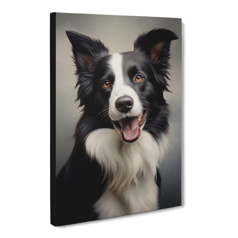 Border Collie Classicism No.2 - No Frame Print, 50cm H x 35cm W x 3cm D
