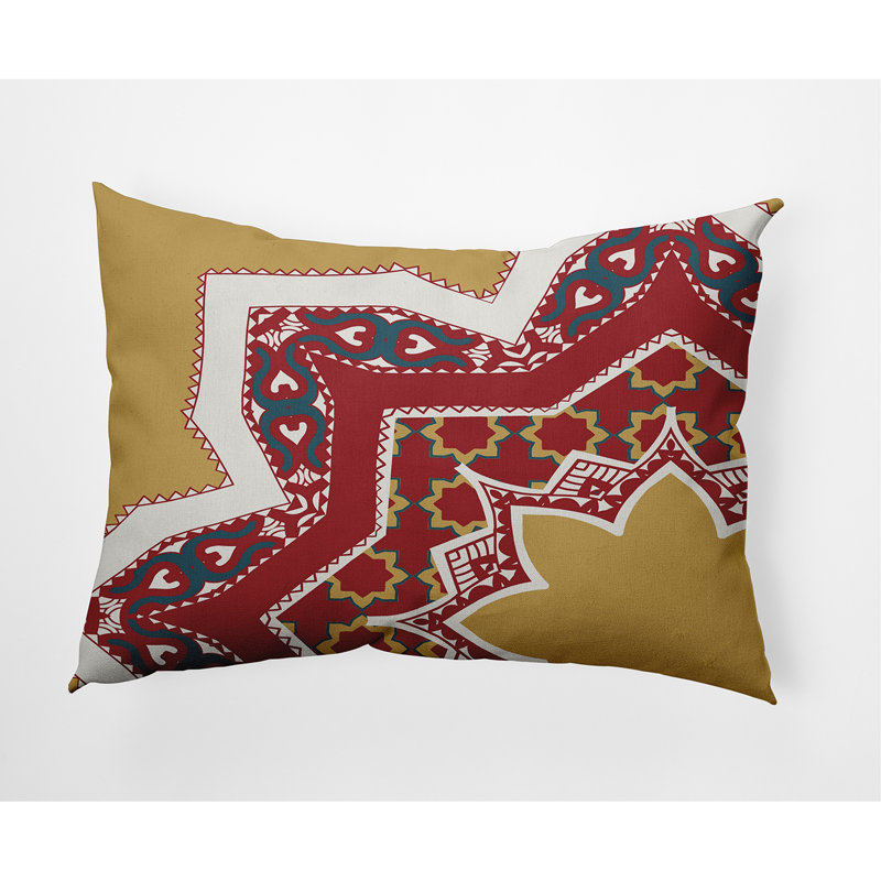  Coussin lombaire d'extérieur Rising Star, Rouge / Jaune