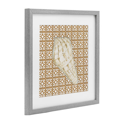 «Coastal Tile and Shell», reproduction sous verre encadrée, par Lee Ann Sanders