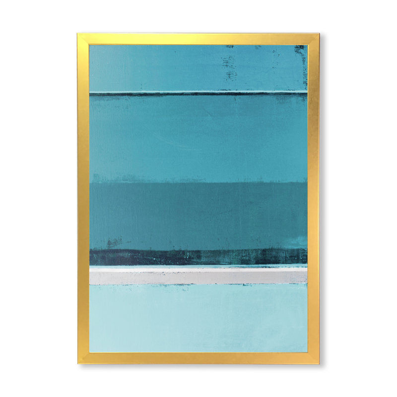 Art moderne gris et bleu II 2PT47705, H 36 po x l 24 po x P 1 po, Encadrement doré