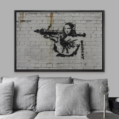 Banksy Mona Lisa avec lance-roquettes sur toile