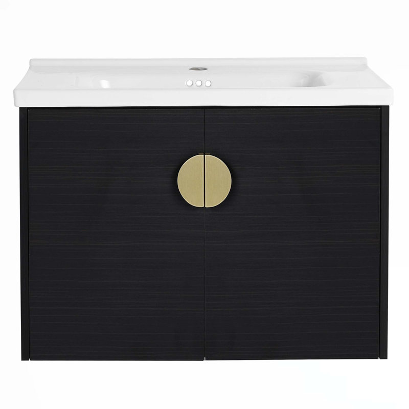 Meuble-lavabo à fermeture en douceur avec lavabo