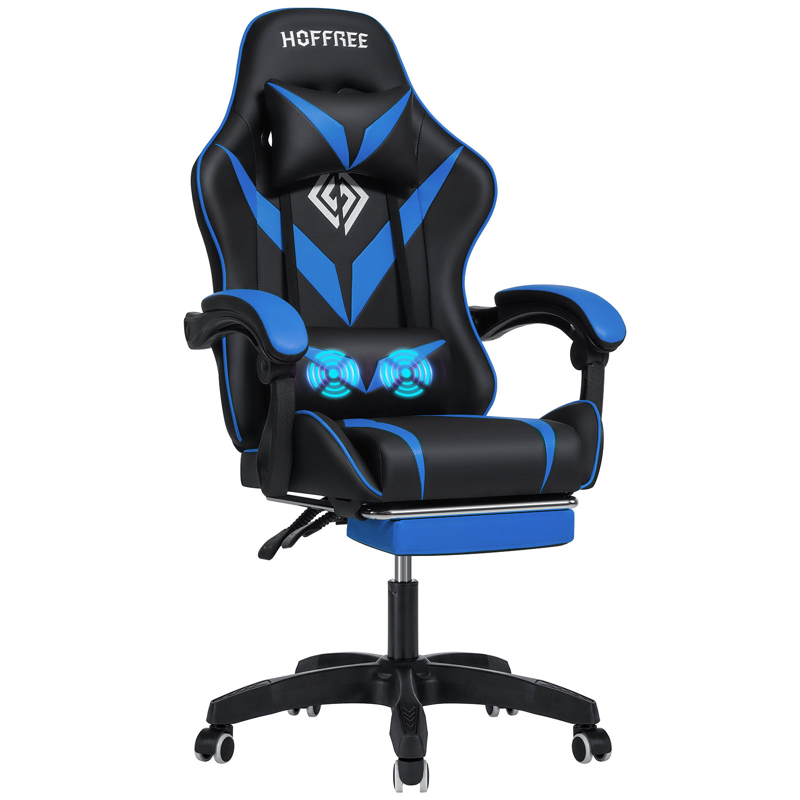 Hoffree PC & Racing Gaming Chair Ergonomic Game Chair with Vibration ...