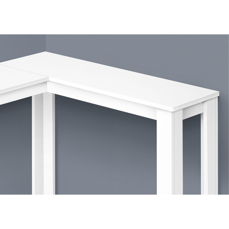 Console moderne moderne en stratifié blanc, table de coin étroite pour la chambre à coucher et le salon, vestibule stable