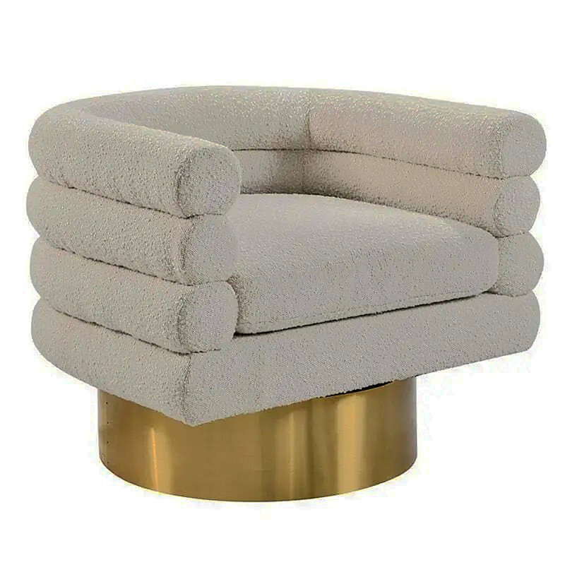 Fauteuil d'appoint pivotant Modern Boucle, Cream