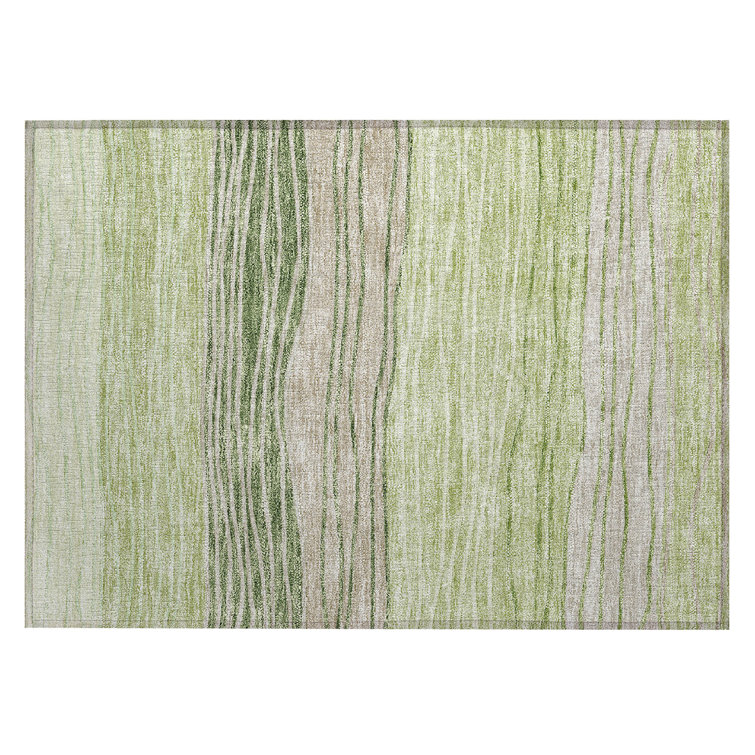 Washable Striped Indoor / Outdoor Rug