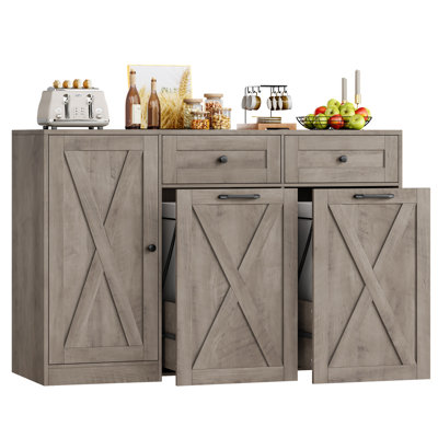 Tilt Out Trash Cabinet, Free Standing Kitchen Storage Cabinet, For Kitchen Living Room