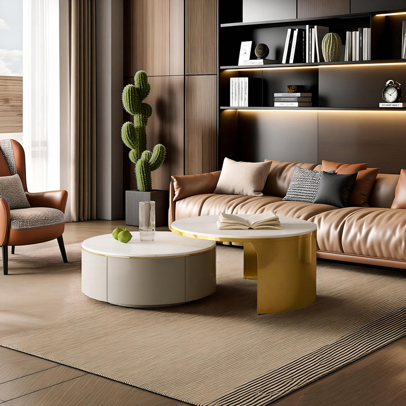 Solid Coffee Table with Storage