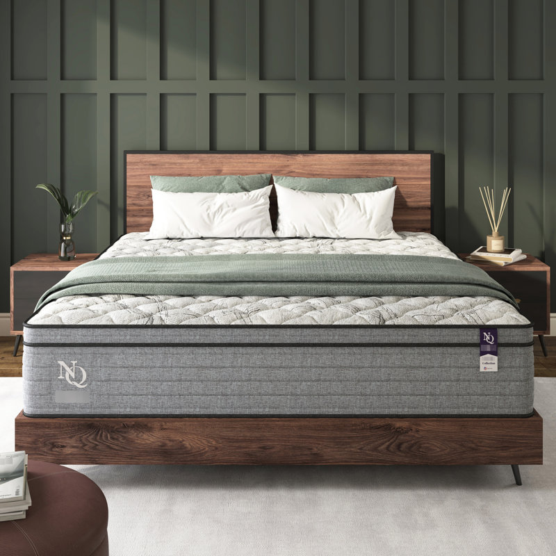 Matelas en mousse viscoélastique imprégnée de gel de 12 pouces pour très grand lit, état, compatible avec base réglable, résultat de la libération, faible vibration, qualité hydrofuge, teinte grise et blanche, maquillage de printemps