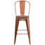 Tabouret de bar ou de comptoir en métal Marian avec dossier et siège en bois Marian-2101696429-2048051852-2127243145