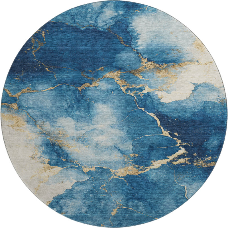 Tapis abstrait lavable à la machine de qualité supérieure Mayfield AMF1790, Rond 8 pi