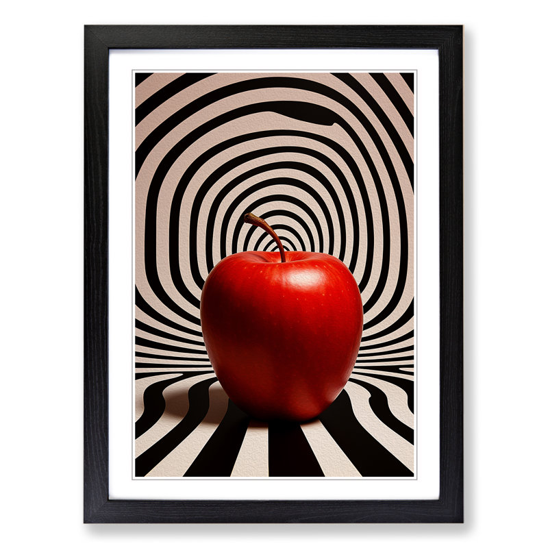 Apple Op Art - Framed Print, Black Framed, 34cm H x 25cm W