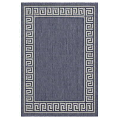 Blue 2 Ft. 7 In. X 7 Ft. 3 In. Indoor/Outdoor Area Rug