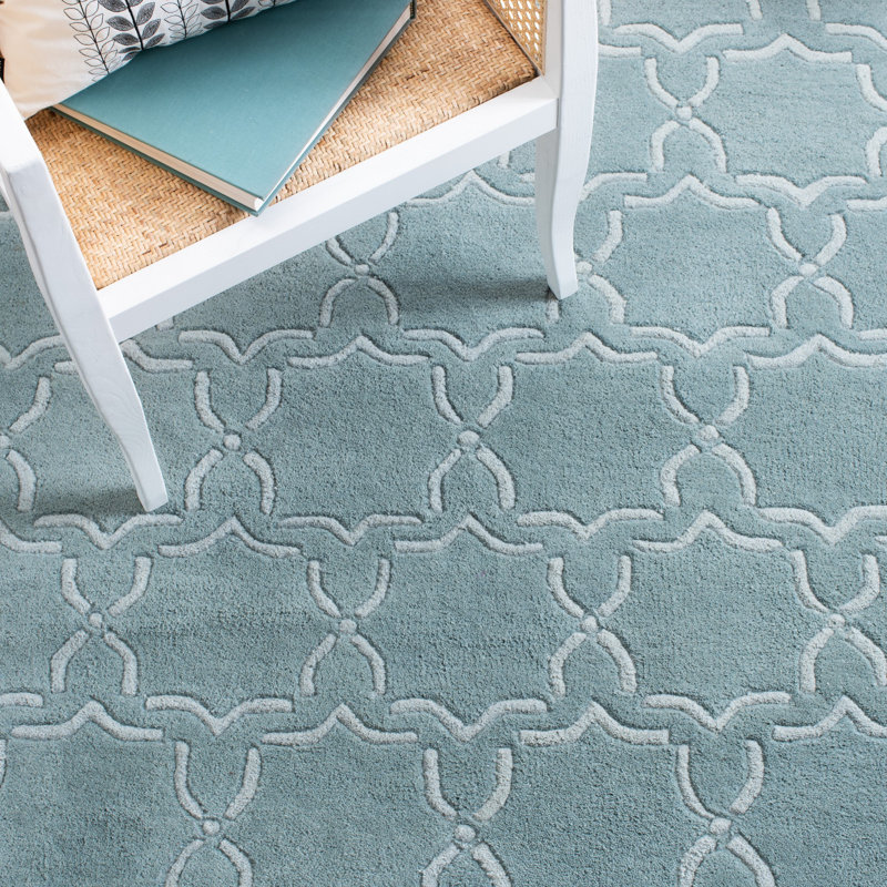 Carolene Hand Tufted Wool Geometric Rug, Round 7'