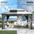 Outdoor Metal Hardtop Patio Gazebo with Privacy Curtain and Mosquito Netting-88547959