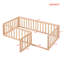 Structure de lit simple en bois avec clôture et porte-678059713-678059716