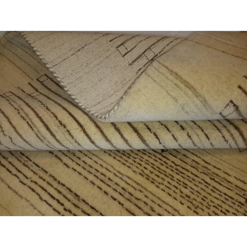 Canvello Hand Made Modern All Over Indo Gabbeh Rug - 4'0'' X 6'1''