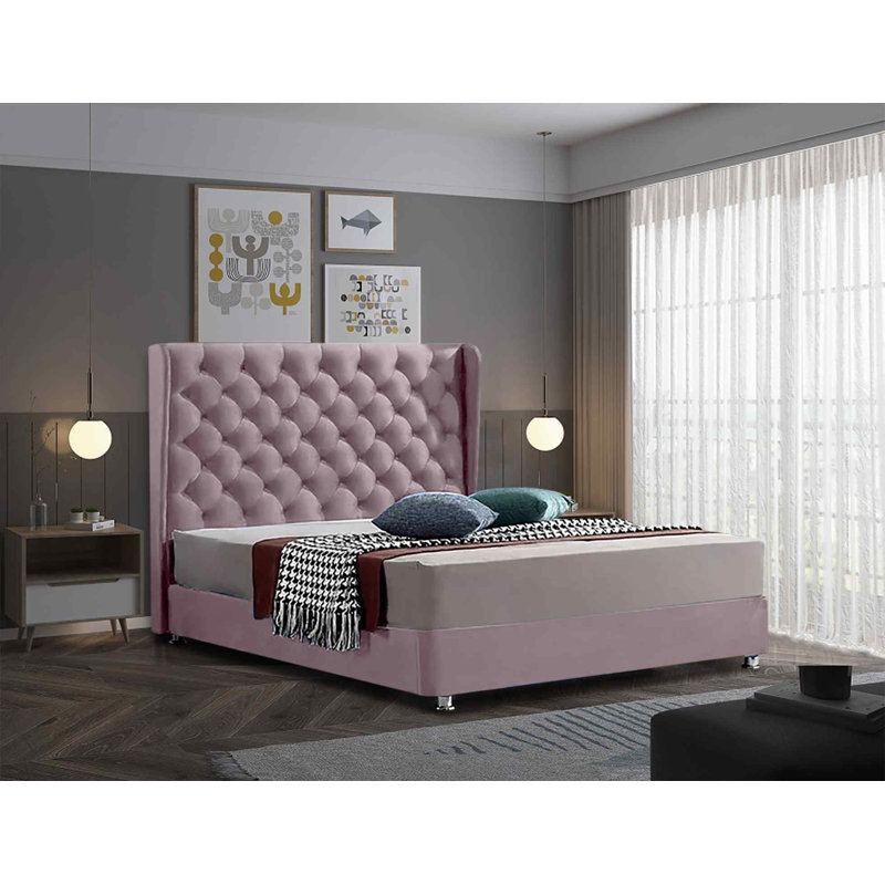Upholstered Bed, Super King (6'), Pink