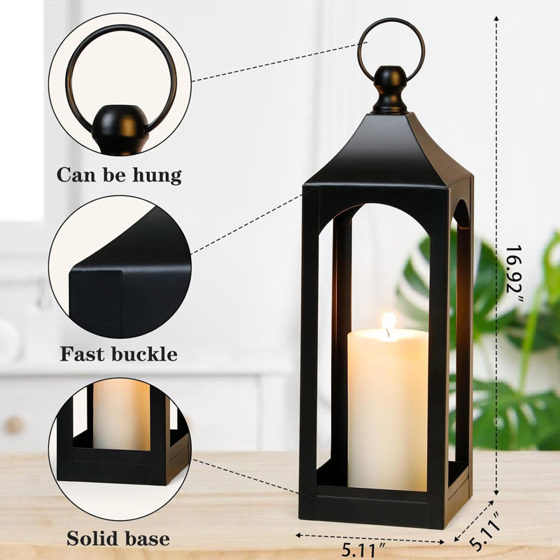 Décor de lanterne moderne en métal noir