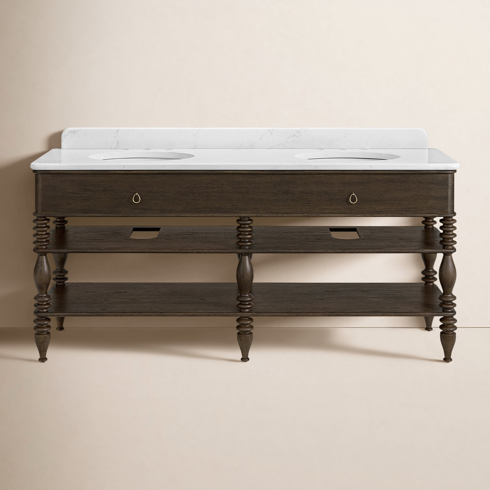 Darla Oak Bathroom Vanity, 72"