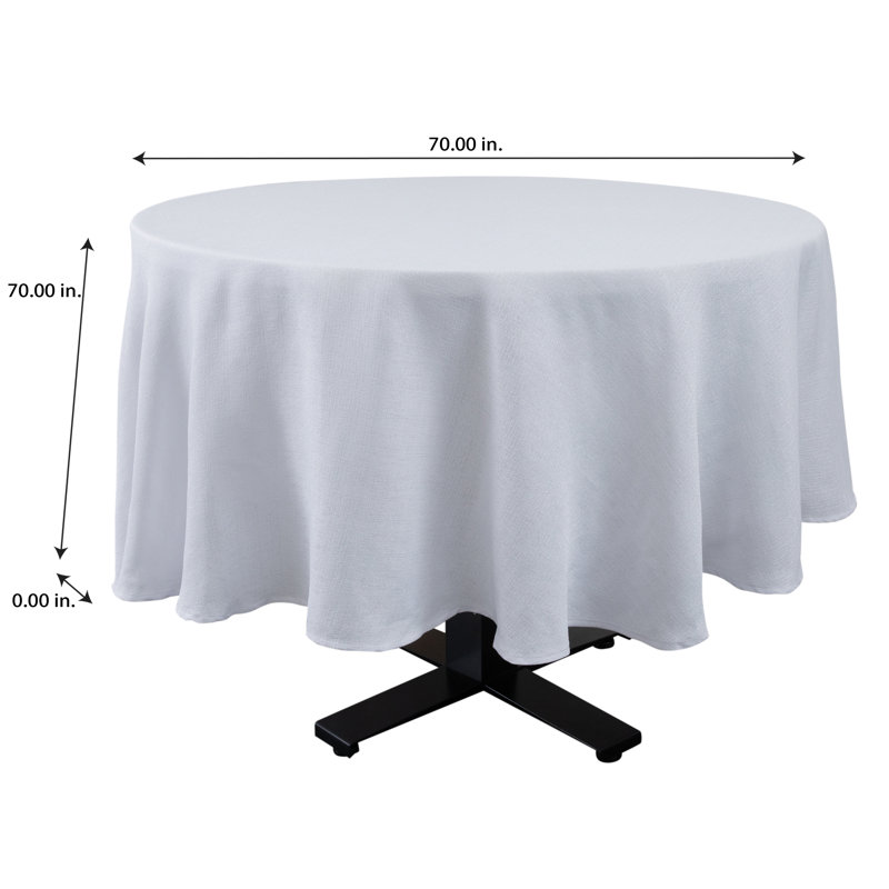Tyia Round Polyester Tablecloth, White