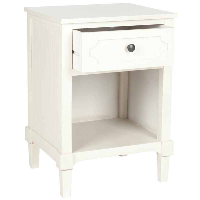Table d'appoint avec rangement Mattalyn, Blanc