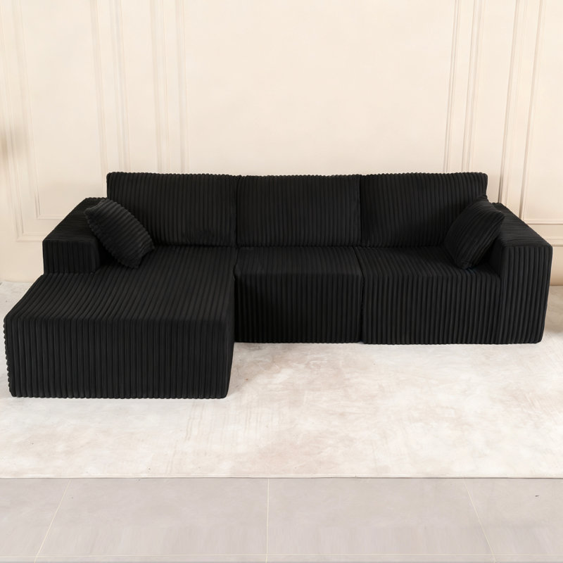 Modulaires spacieux, revêtement en mousse de polyester, forme en L moderne, pour le salon