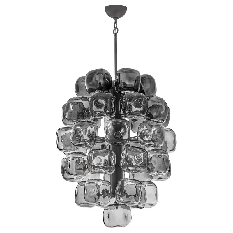 Fredrick Ramond Perriand Medium Chandelier, Brushed Graphite, 38.5" H x 30" W x 30" D