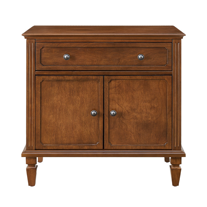 Table de chevet ChargeNest Farmhouse avec station de charge USB et ports de type C, Walnut