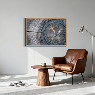 Art mural sur toile gris et orange