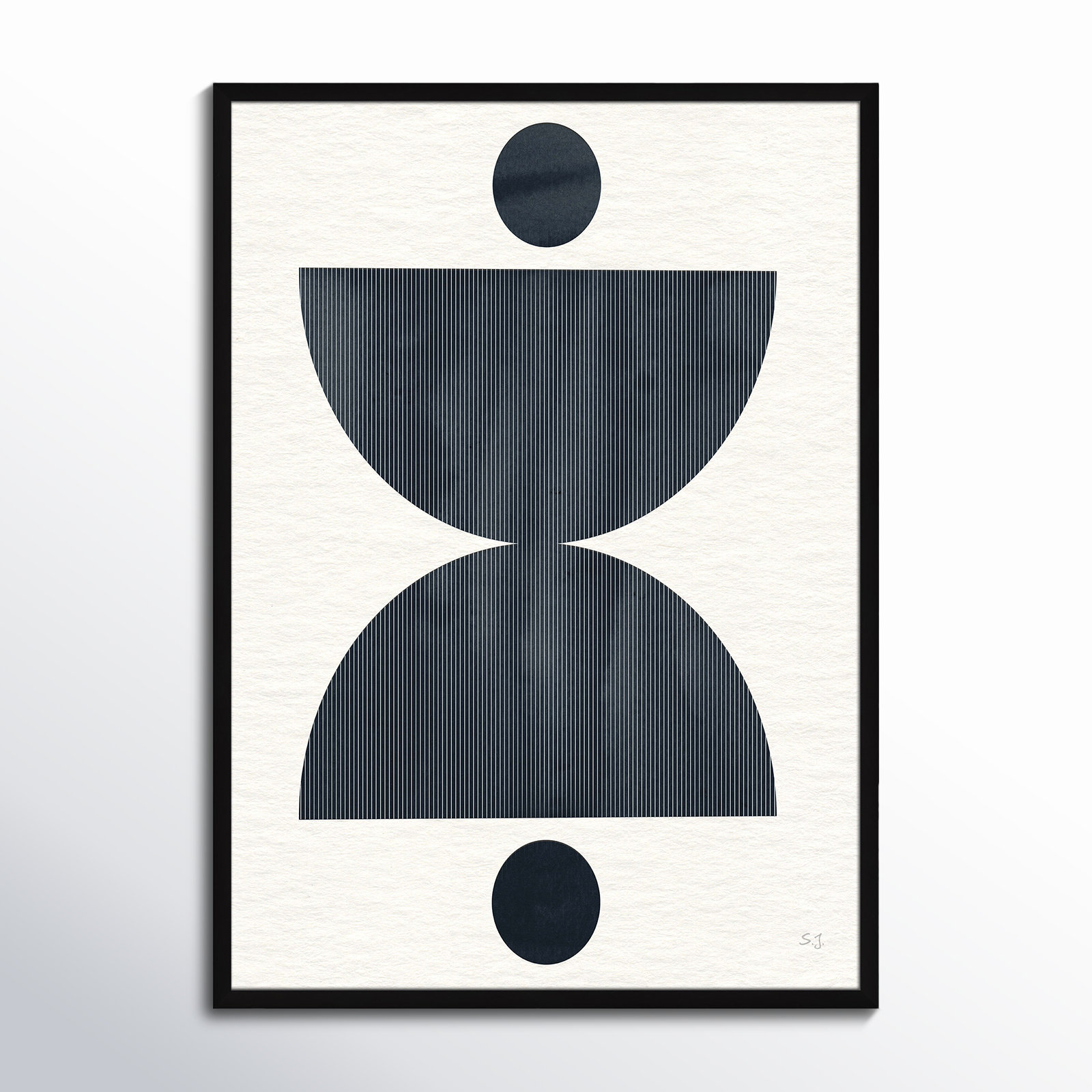 Eclipse II Print by Susan Jill, 35.5" H x 25.5" W x 0.75" D, Satin Black Framed