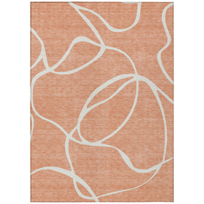Mirelle Salmon Washable Indoor-Outdoor Rug - 