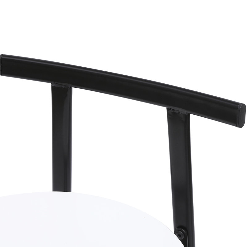 Ensemble de 3 tabourets de bar en métal et en panneau de fibres à densité moyenne de qualité supérieure avec dossier pour un usage domestique et commercial polyvalent
