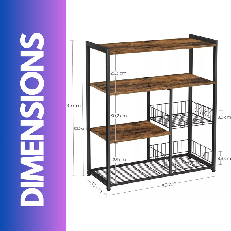 Industrial 4 Tier Kitchen Baker's Rack With Storage Shelves
