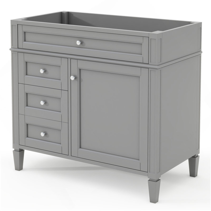 Meuble-lavabo de 36 po sans lavabo supérieur, armoire de rangement moderne avec tiroirs et tiroir basculant, cadre en bois (évier de lavabo non inclus)